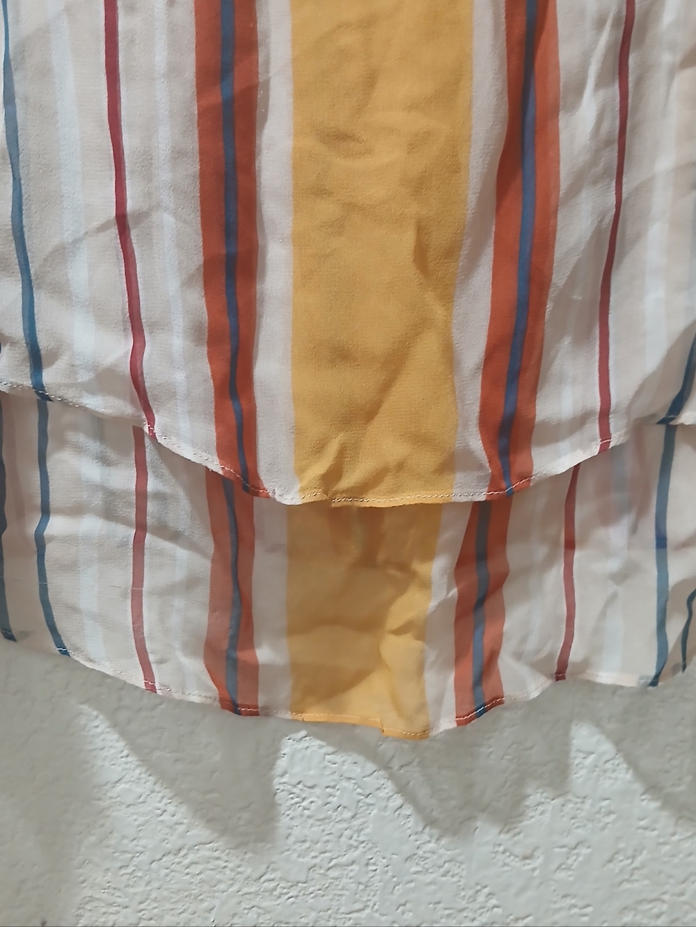 Maeve White Tunic with Mustard, Red & Blue Stripes - Picture 7 of 7